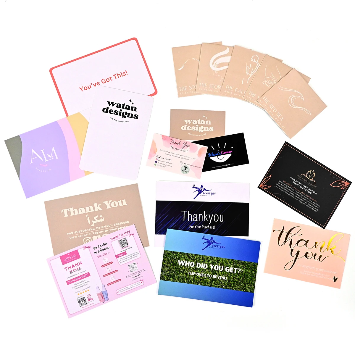 Custom Luxury Embossed Logo Printing Business Thank You Card