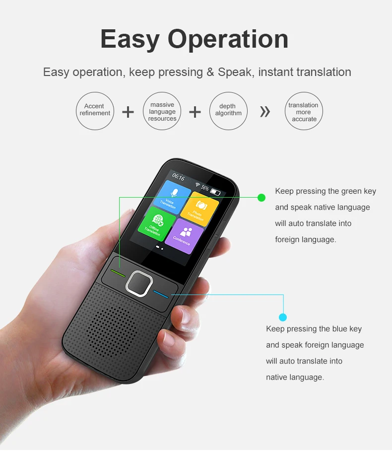 T10 Offline Voicetranslator Smart Portable 137 Language Realtime