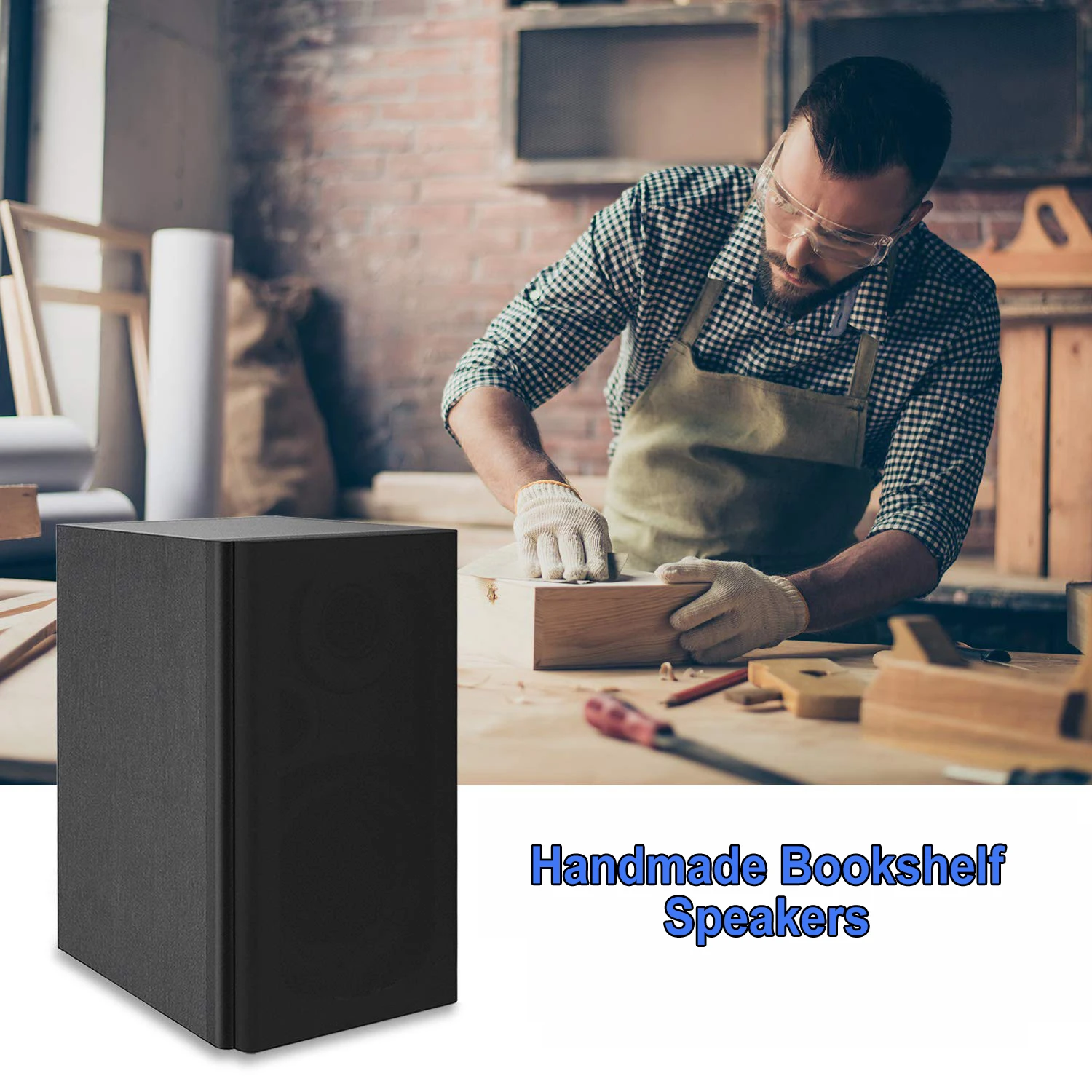 Vofull 4 Inch Passive Bookshelf Speakers Wireless Bookshelf Speaker