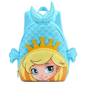 Custom Logo Cartoon Mermaid School Backpack for Girls Kids and Baby Comfortable Book Bag for Children