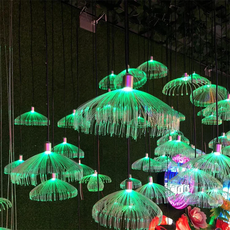 Fiber Optic Fairy String Light Jellyfish Dandelion Christmas Hanging Garland Light for Outdoor Garden Tree Patio Decor