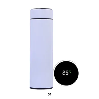 500ml Stainless Steel Insulated Vacuum Flask Thermos Temperature Display Water Bottle for Camping