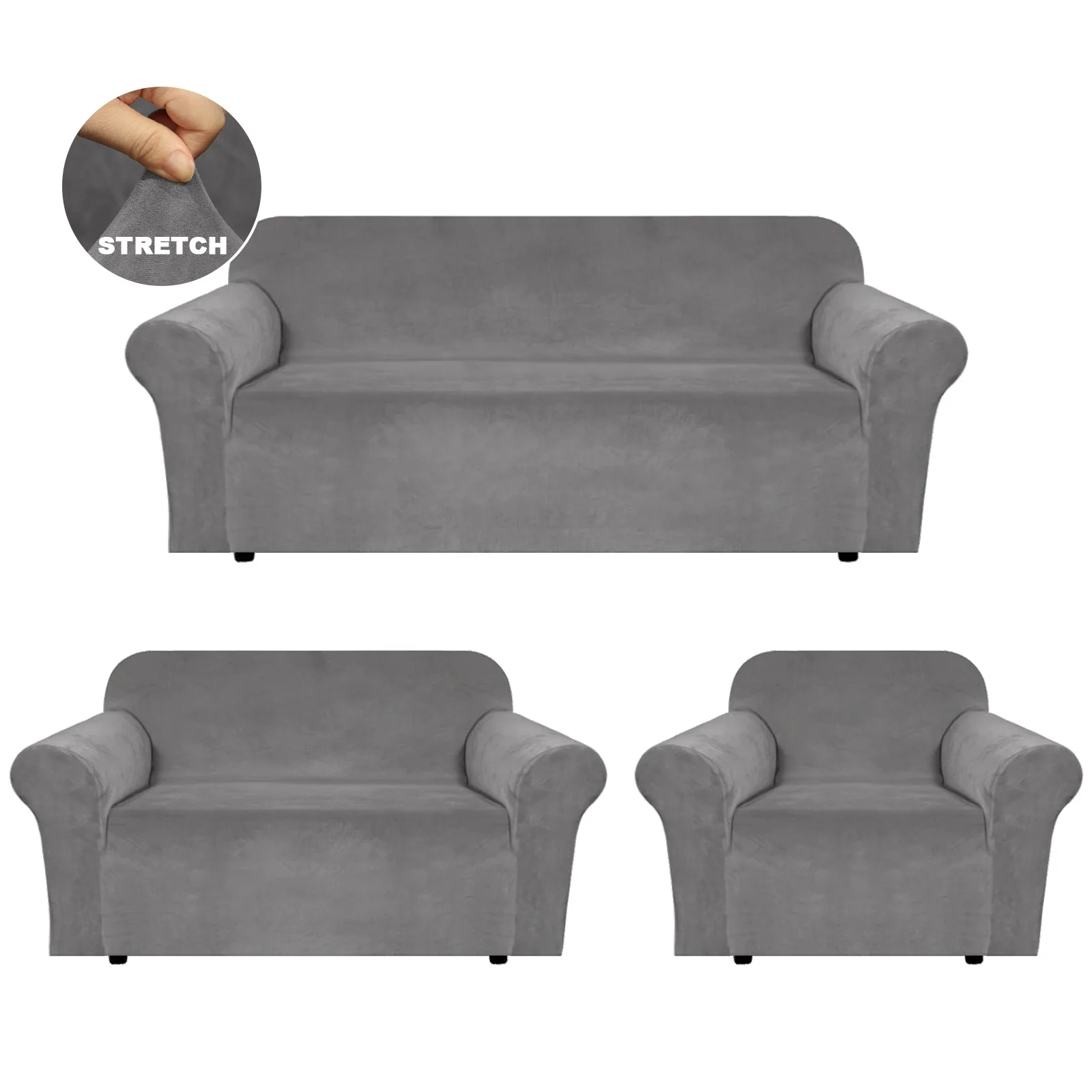 Removable and Washable Solid Plain Polyester Spandex Fundas Elastics Para Sofas Sofa Sleep Covers
