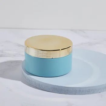 Empty Hair Cream Packaging PET Jar Wholesale Cosmetic Scrub Lotion Cream Plastic Jars With Gold Lid