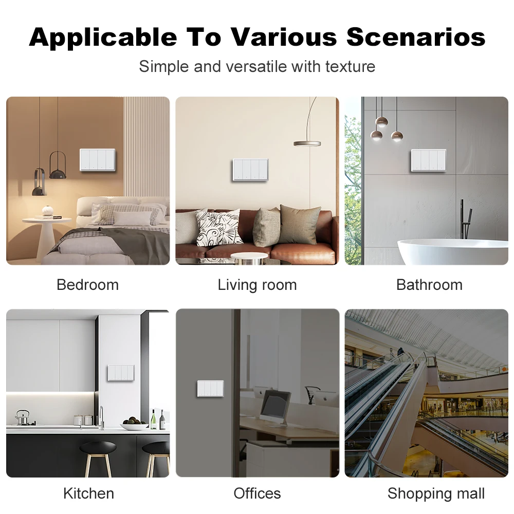Customized Logo Tuya ZigBee Smart Light Switch US Push Button Wall ...