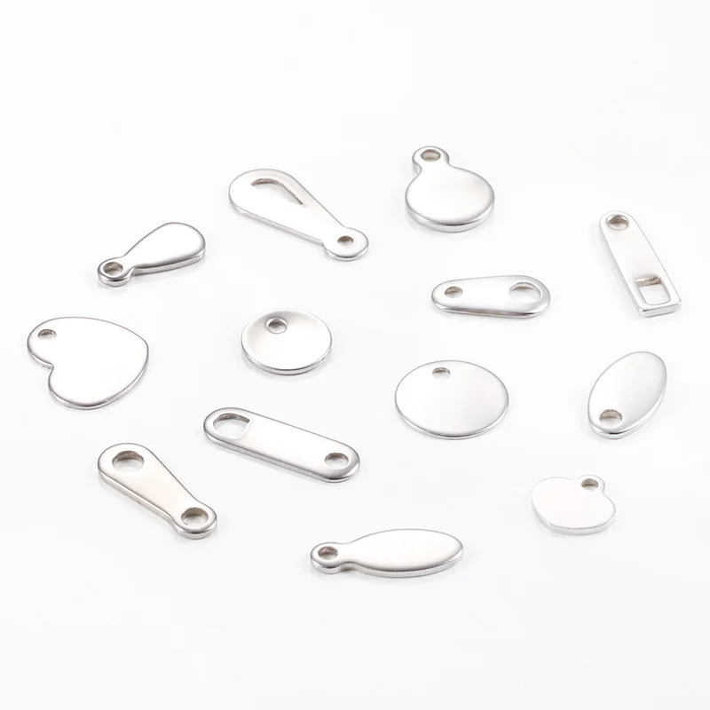 Custom Made Logo Engraved Brand Cheap Pendant Metal Jewelry Tags Charms