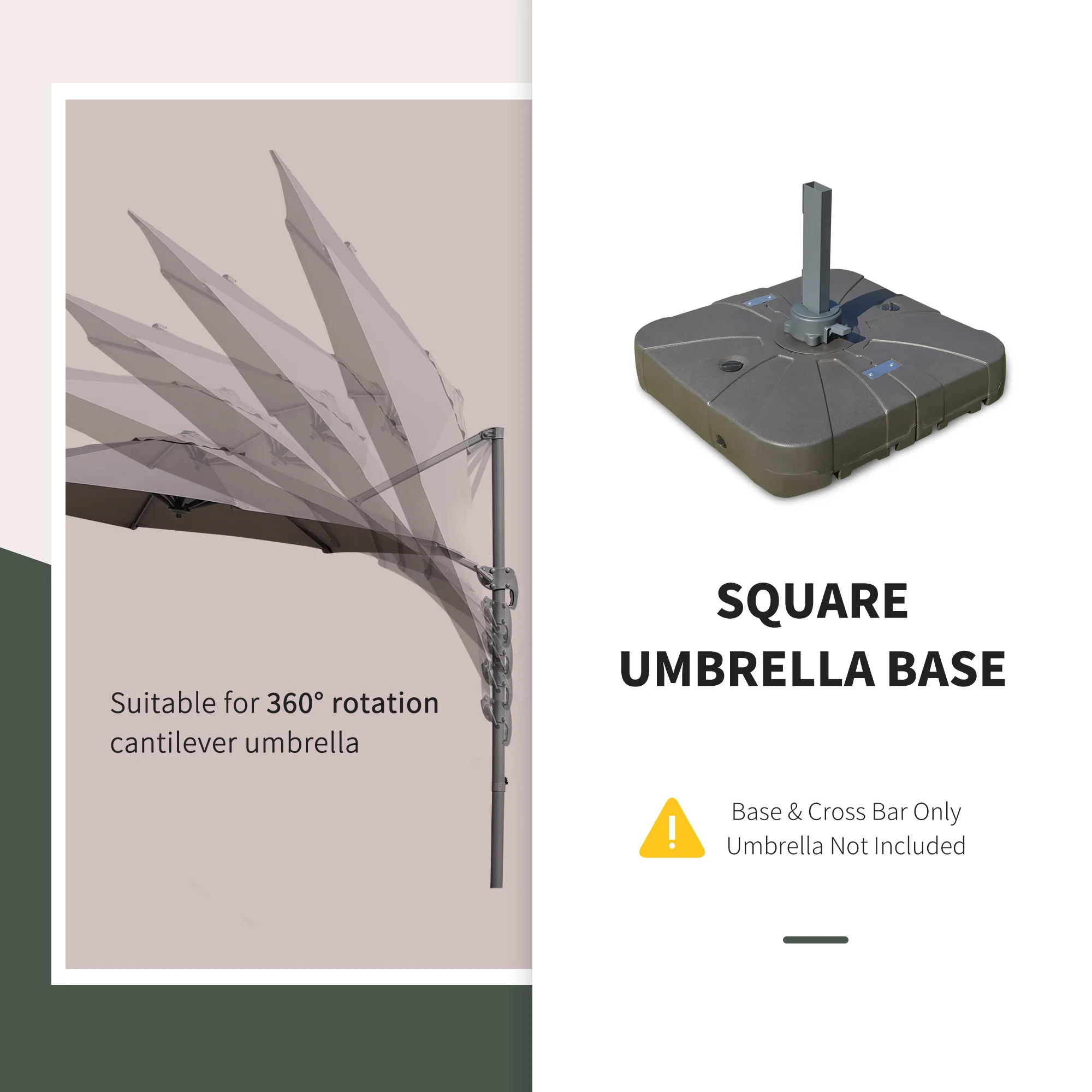 china oem patio umbrella bases China Factory Patio Cantilever Umbrella Base Outdoor Offset Umbrella Stand  with Wheels Grey| Alibaba.com