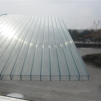 Heat insulation and rain protection bronze 5mm twin wall hollow polycarbonate sheet in window and door