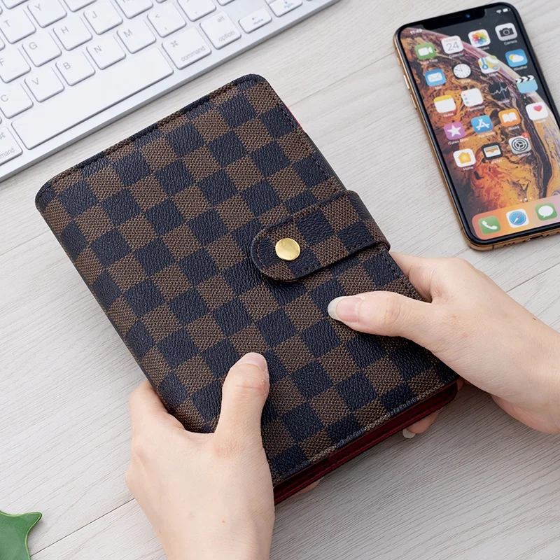 Business A6 Budget Binder Wallet Notebook Customised Brown Checkered Budget  Cash Planner Binder With 10pcs Zipper Envelopes - Buy Custom Pu Leather