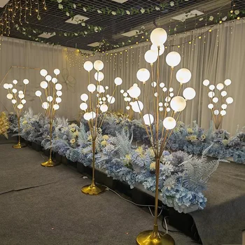 Wedding road lamp wedding ornaments glow happiness fruit tree wrought iron electroplating 1.5M stage runway layout.