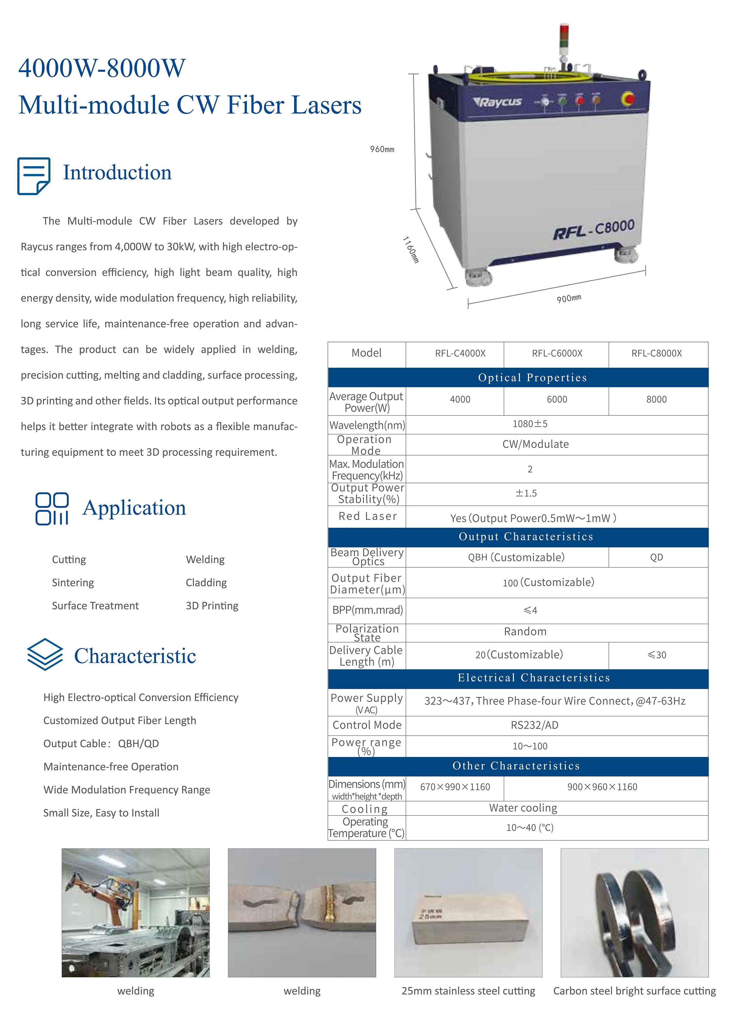 6000w 6kw Raycus Rfl-c6000x Multimode Original Laser Source For Fiber ...