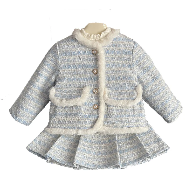 Winter Children's Clothing Coarse Tweed Girl's Small Fragrant Coat