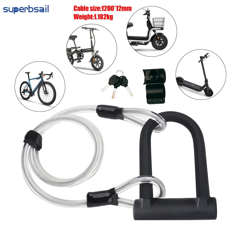 Superbsail Bicycle U Lock Anti-theft MTB Road Mountain Bike Lock Bicycle Accessories U-Locks Cycling details