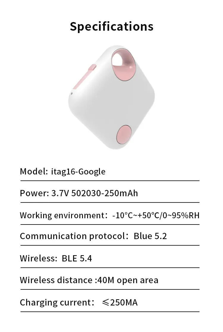 RSH Custom Logo Type C Rechargeable Tag Google Find My Device Find Hub Smart Tracker GPS Locator Key Finder for Android manufacture