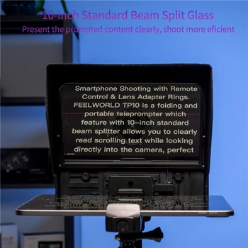 FEELWORLD TP10 Pro Foldable 10" Teleprompter Kit with Remote Control - Factory Direct OEM/ODM Customizable DSLR Teleprompter detail image