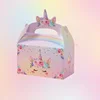 Boîte fourre-tout licorne colorée