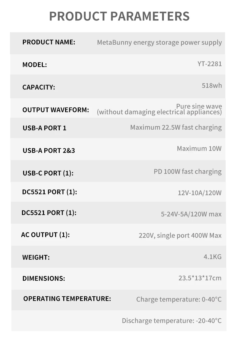 300W 400W Digital Display Multifunctional Portable Power Station Fast Charging Power Bank 90000mAh with LED Light