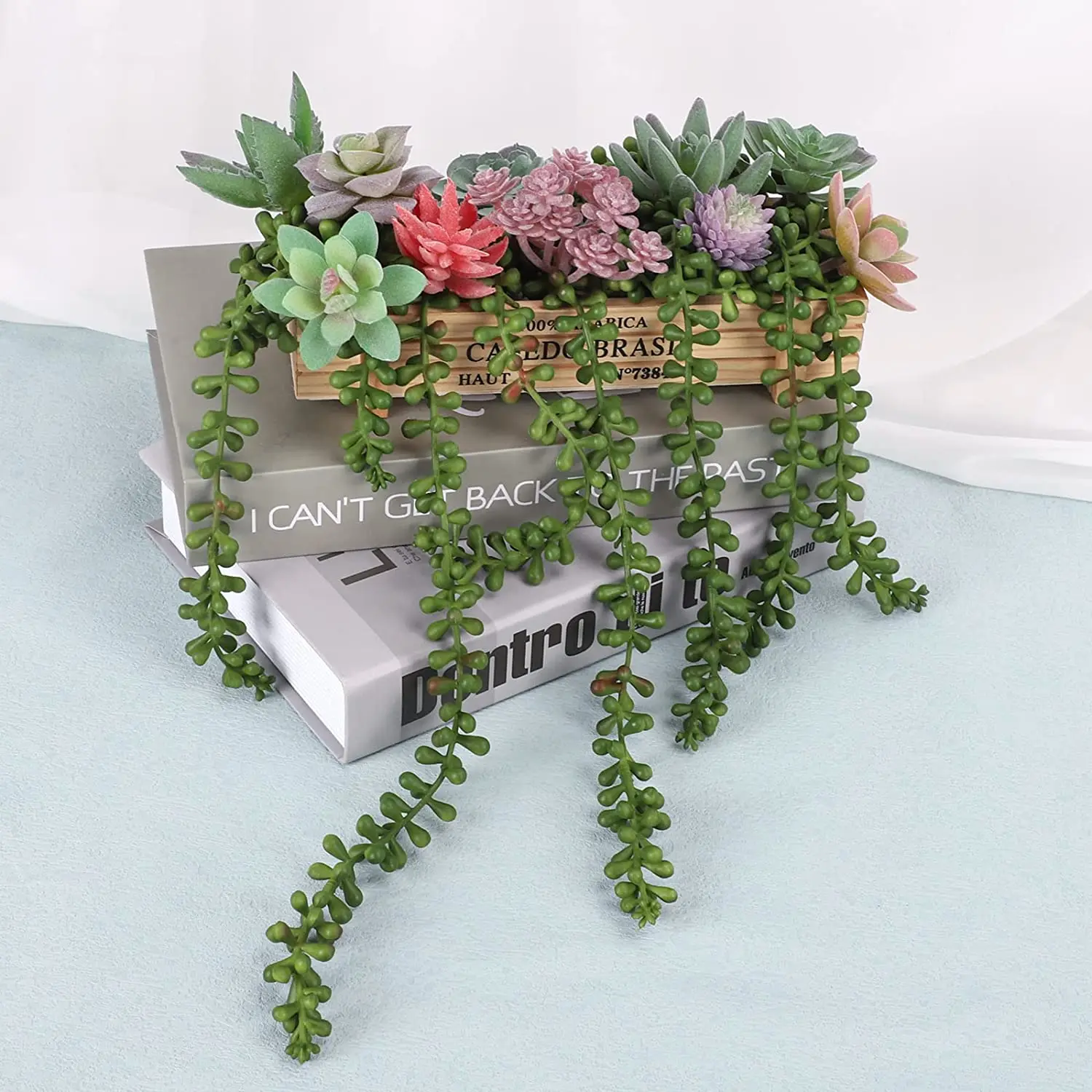 Artificial Succulents Hanging Plants, Artificial String of Pearls Greenery Plants,Decoration for Wall, Home,Garden