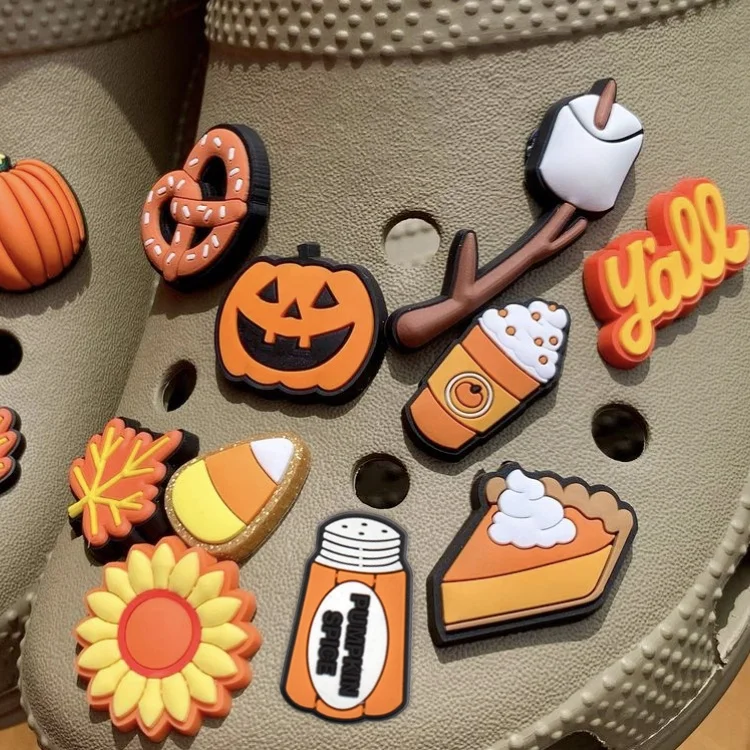 Thanksgiving Day Bulk New Arrival Croc Charms Autumn Fall Thanksgiving