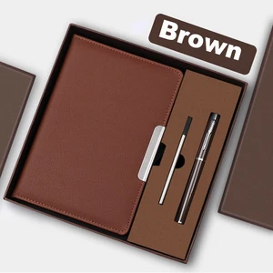 Personalized Custom PU Leather A5 Notebook Set Metal USB Flash Drive Pen Business/Office Logo Imprinted Fabric Diaries A4 A6 B5