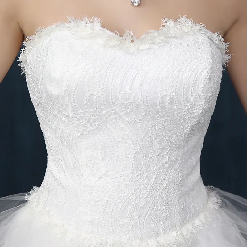 Cheap   2025 Spring New Front Short Back Long Small Tail Bridal  Puff Skirt Wedding Dress