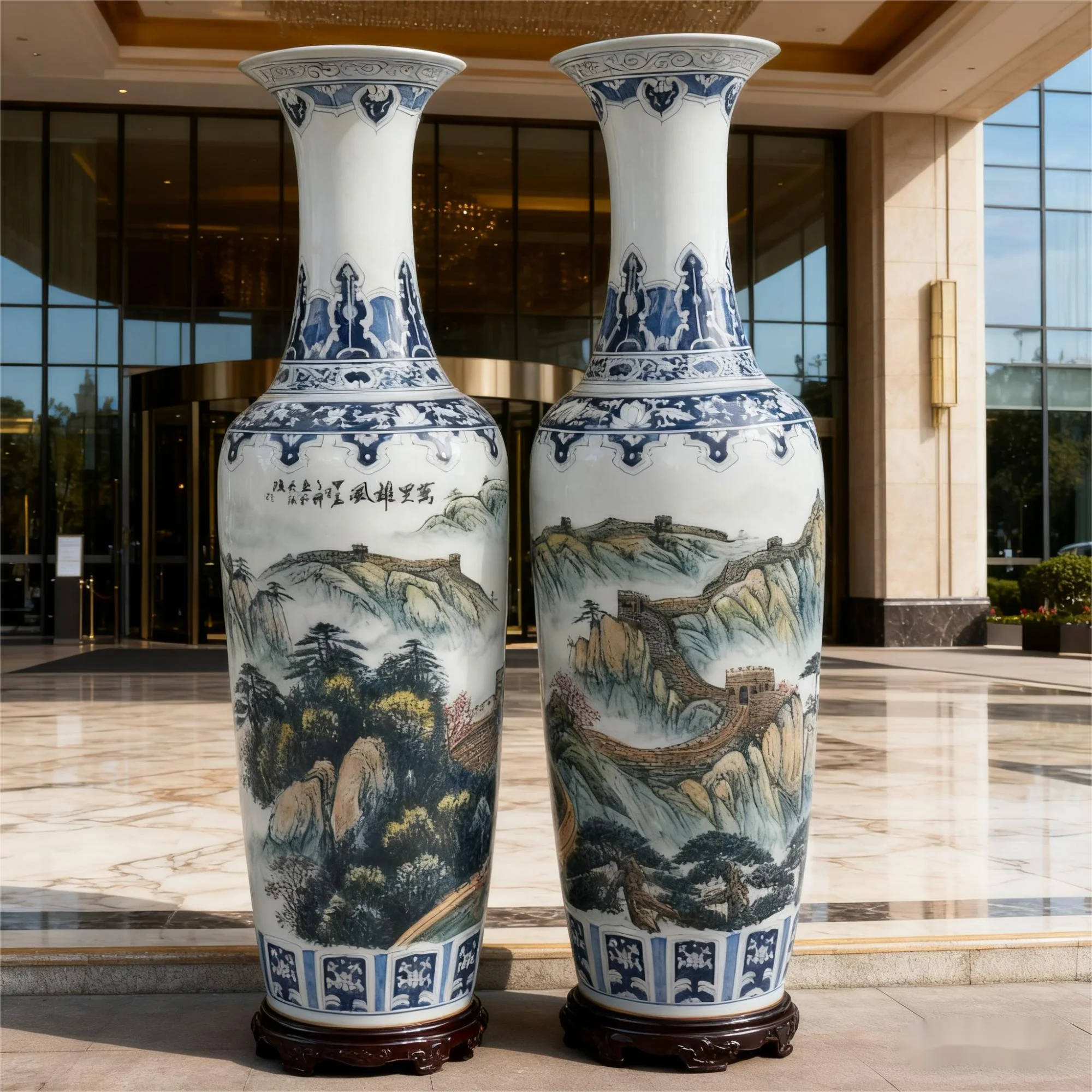 Jingdezhen Hand-Painted Large Ceramic Floor Vase Ornaments