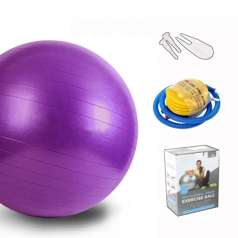 Противоскользящий 65 см спортивный Надувной мяч для йоги с логотипом устойчивости пилатеса
