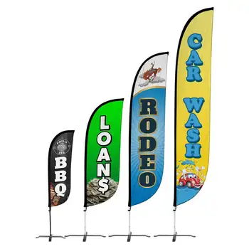 Customizable Large Feather Flag Banner Stand for Automotive for Car Display-for Barbershop Beach Outdoor Advertising