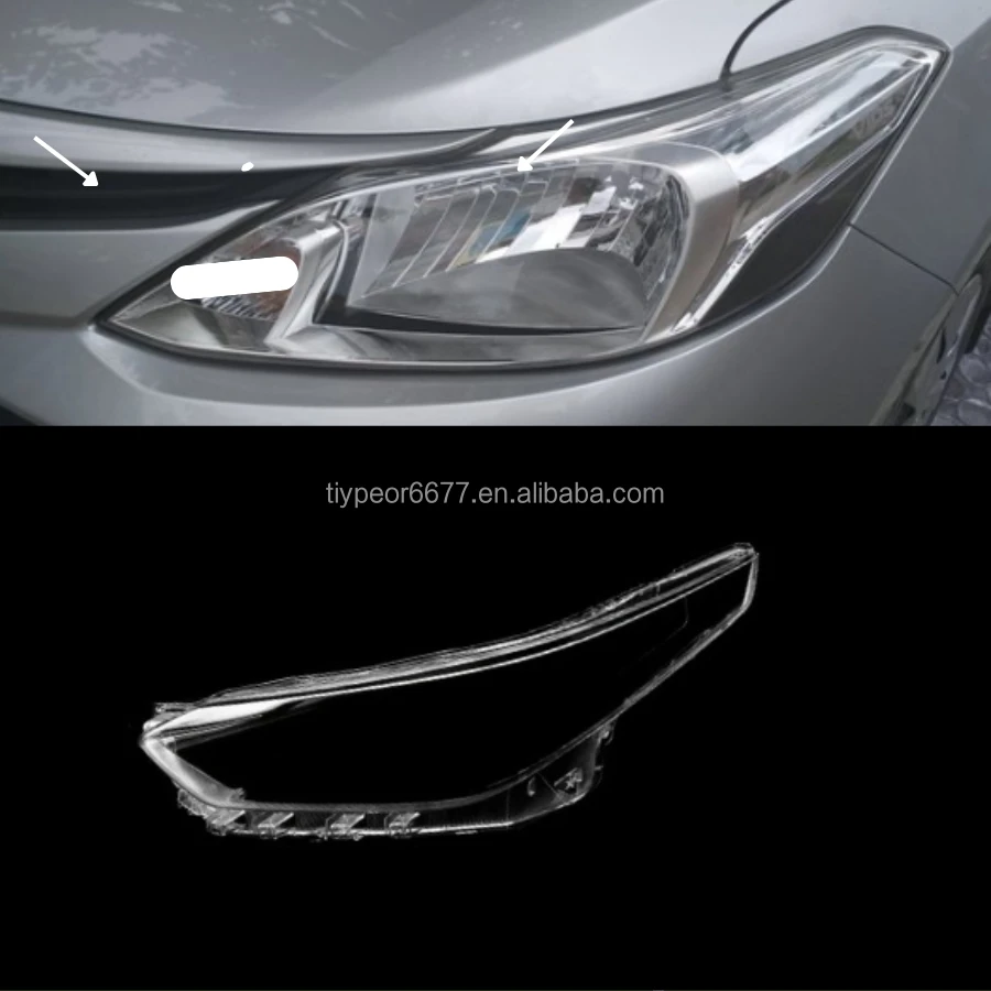 product tiypeor auto 1pair clear headlamp headlight lens covers fit for toyota vios 2018   2020 auto headlamp right side cover clear-5
