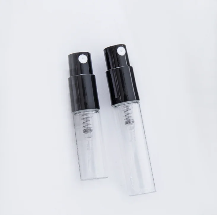 1ml 2ml 3ml 5ml 10ml Refill Crimp Plastic Cap Small Empty Perfume Sample Bottle Mini Glass Spray Perfume Bottles with Atomizer