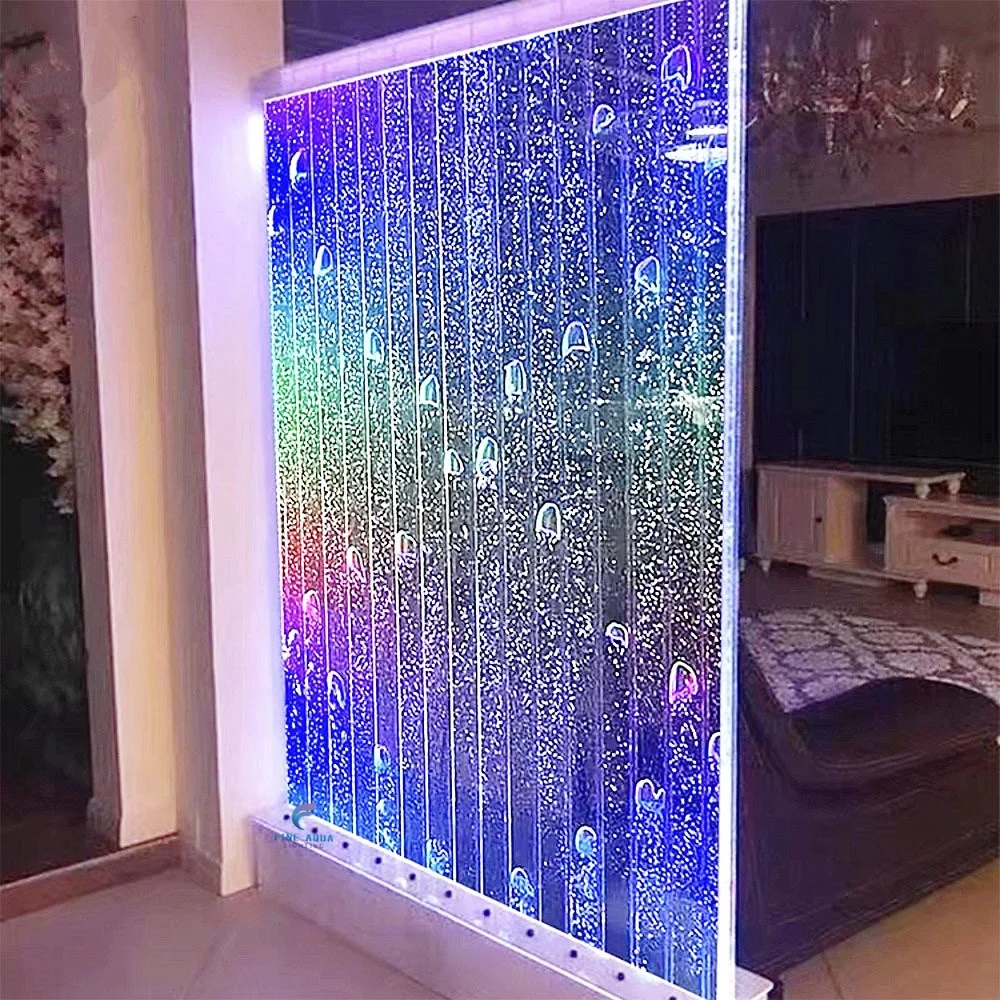 Interior Design Programmable Digital Bubble acrylic Water Wall Aquarium Ornaments Wall Partition Room Divider Screens