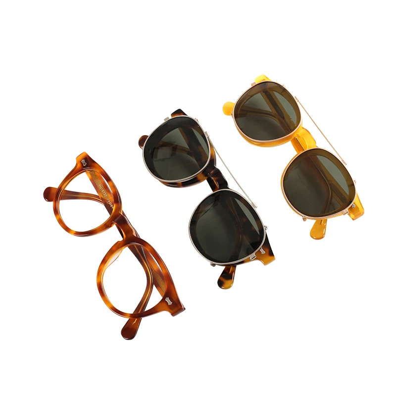 Designer Retro round Polarized Clip-on Sunglasses Comfortable