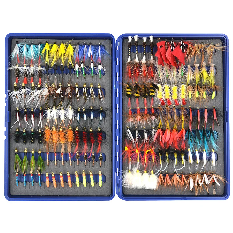 jetshark 168pcs/set trout fishing flies collection