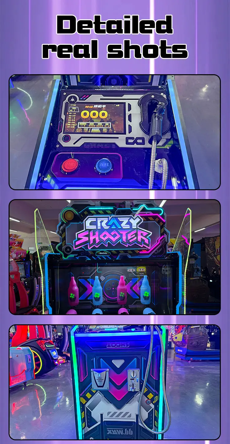 FunPark New Design Metal Arcade Game Crazy Shooter Gun Shooting Simulator Coin Operated Games factory