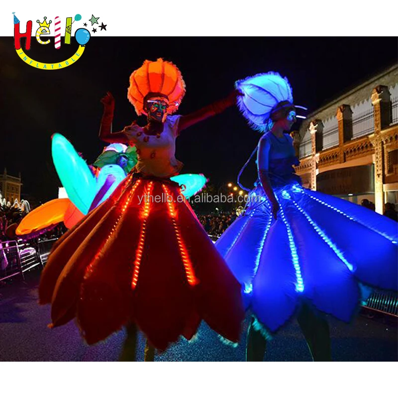 Custom Colorful LED Light Inflatable Skirt Performance Costume Inflatable  Dance Skirt Clothing Suit for Sale