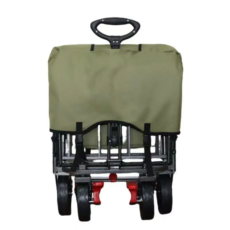 Factory Forwarding Outdoor Walking Four-Wheel Foldable Camping Beach Cart with Canopy Plastic OEM for Storage & Shopping Tools