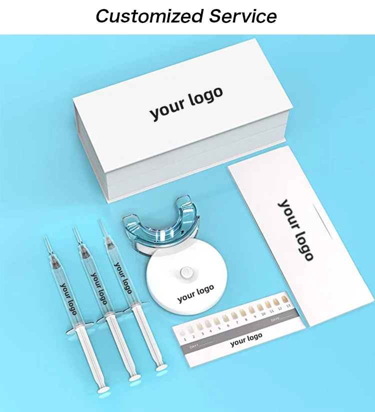 Professional Home Teeth Whitening Kit with 5 LED Red&Blue Light and Private Logo