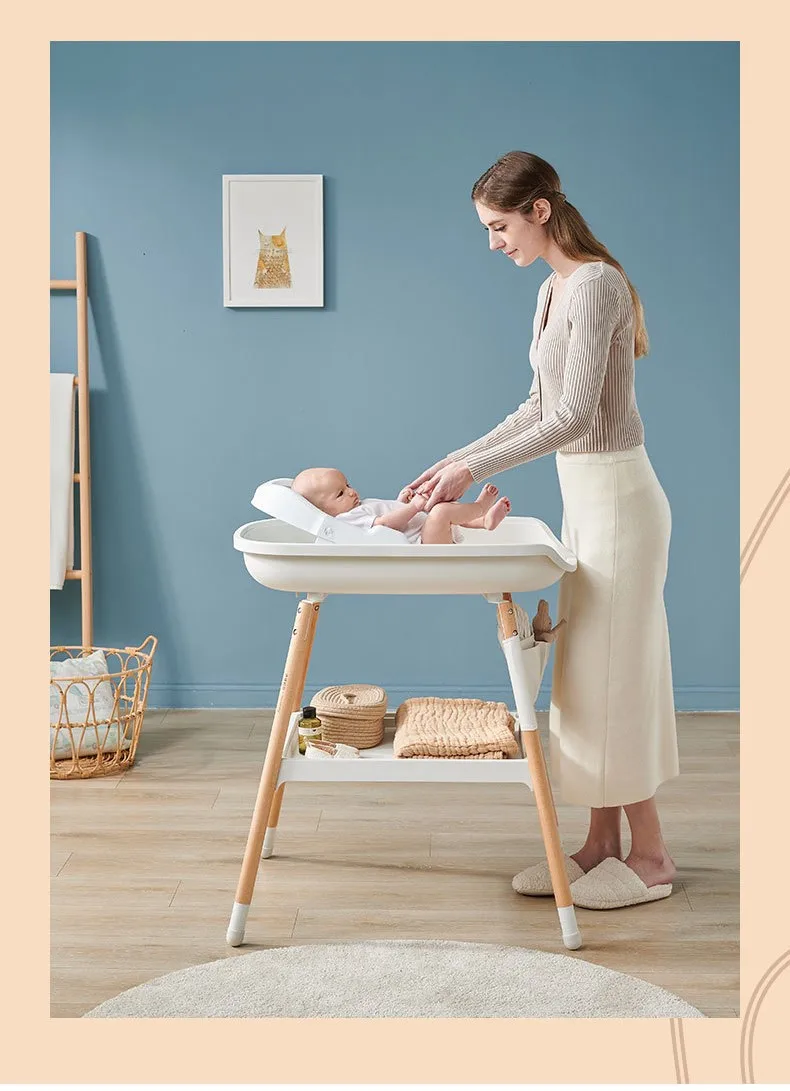 Nursing Table Movable Diaper Table for New Born Wooden station Changing ...