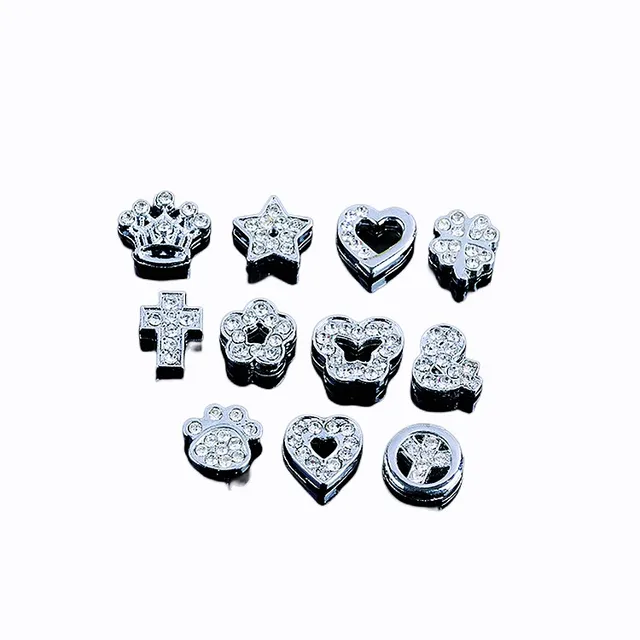 Amaz Best Seller Bling DIY Charms Letters Bulk Supplies PU Pet Dog Collar With 8 mm Silver Letters