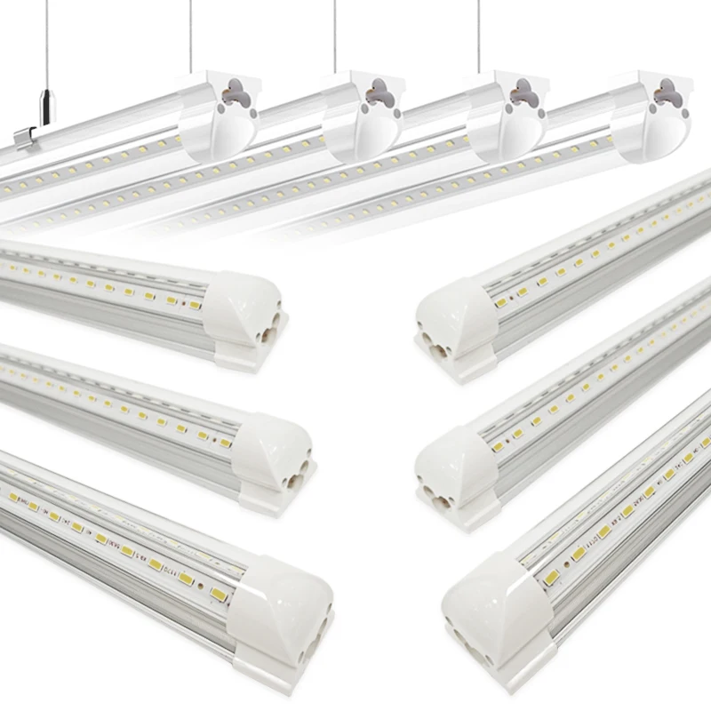 10Pack 8Ft LED Shop Light Fixture 100W 15000 Lumens 5000K Daylight White Clear Warehouse