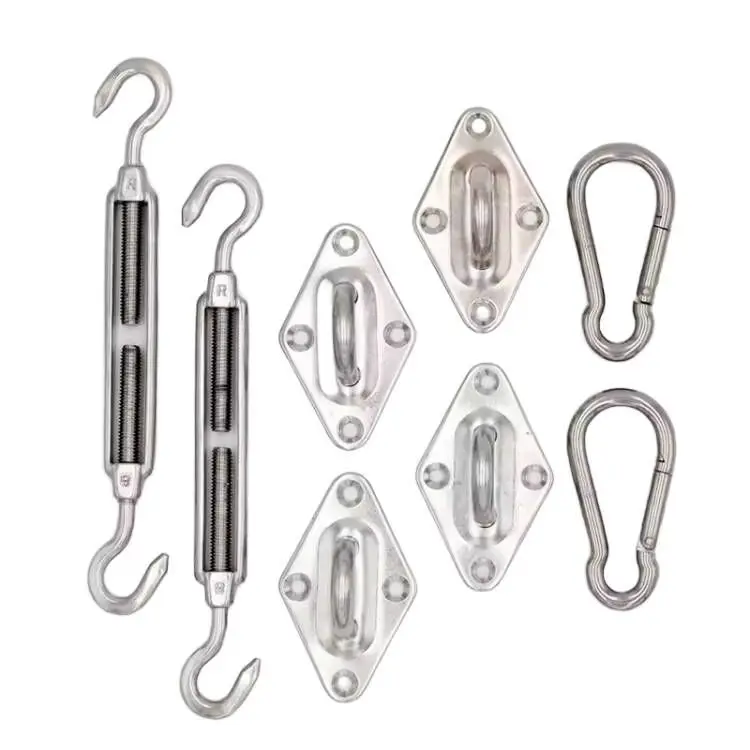 6MM Zinc Plated Round Eye Pad Light Hook Camping Carabiner Fixation Hook Wire Rope Hook