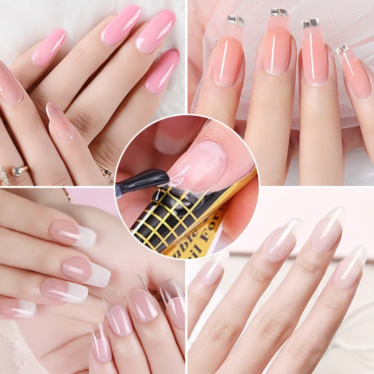 Wholesale Customized Logo Nail Extensions Fast Liquid Brush on Poly Gel UV LED Brushable Soak Off for Nails With 15ml Bottle