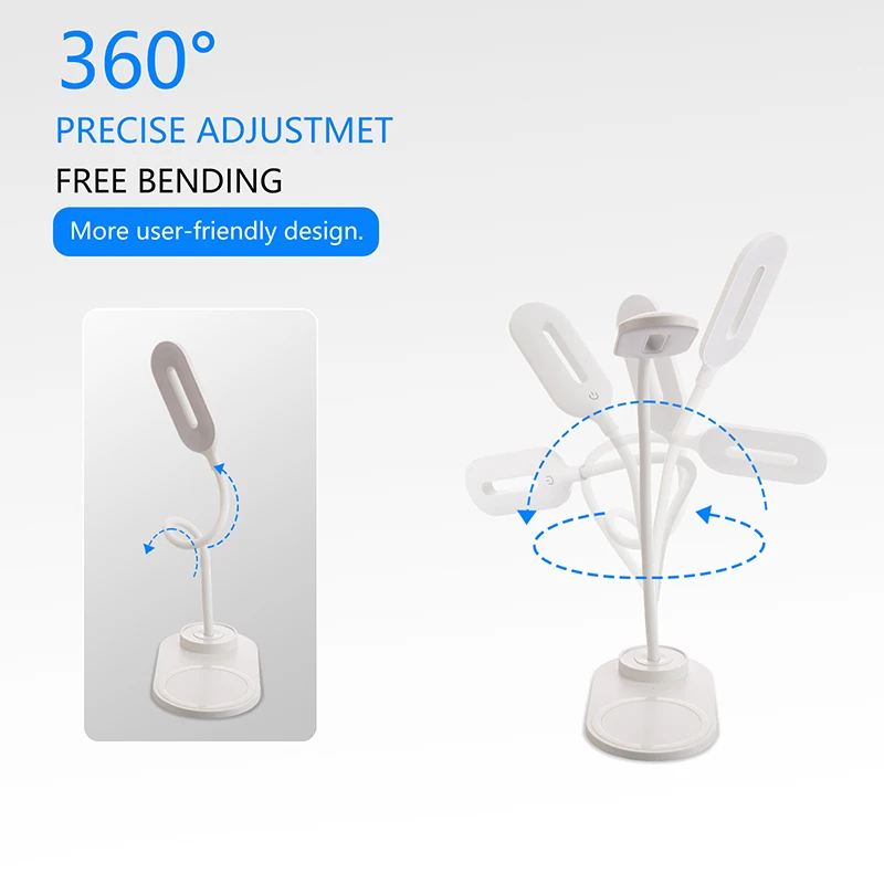 HT-12 Color LED Desk Lamp Built-in 15W Wireless Charger for Students Table Lamp Creative New Product