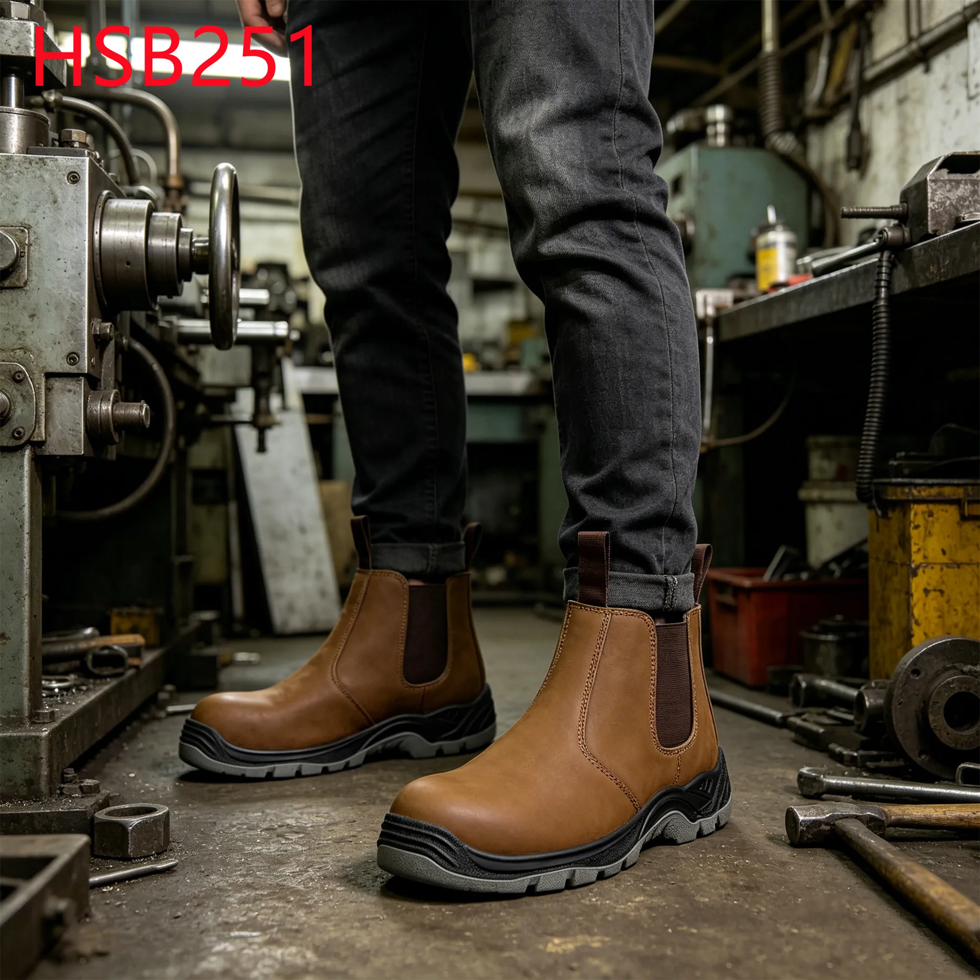 YYR,Bridge Building Nubuck Leather Pull-on Style Security Footwear Metal Fabrication Anti-acid&alkali Sole Work Boots HSB251