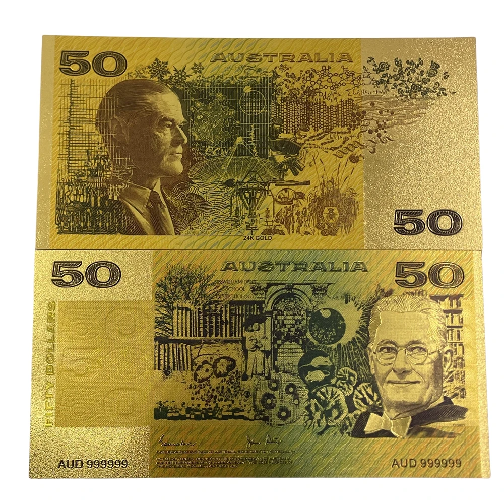 非货币收藏澳大利亚澳元1 2 5 10 20 50 100塑料金箔电镀钞票| Alibaba.com