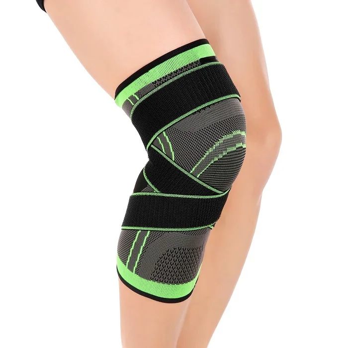 Knitted Adjustable Elastic Gym Sport Knee Support Protector Compression Knee Sleeve Knee Brace Pads for Men and Women