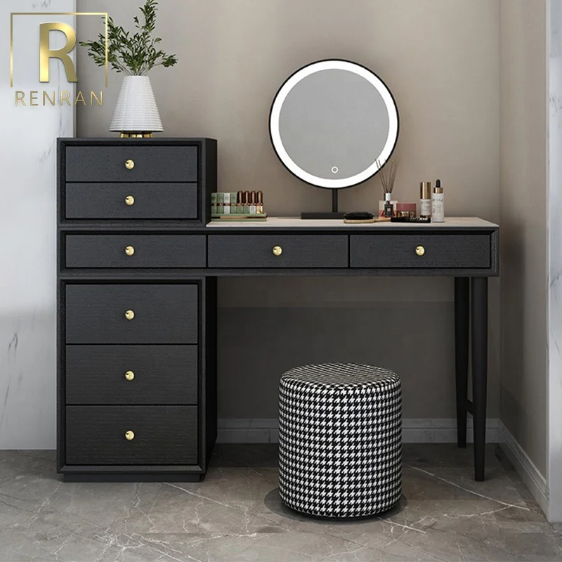 Bed Furniture Fancy Dressing Table With Mirror and Stool Modern Simple Bedroom Dressing Table Chair Set