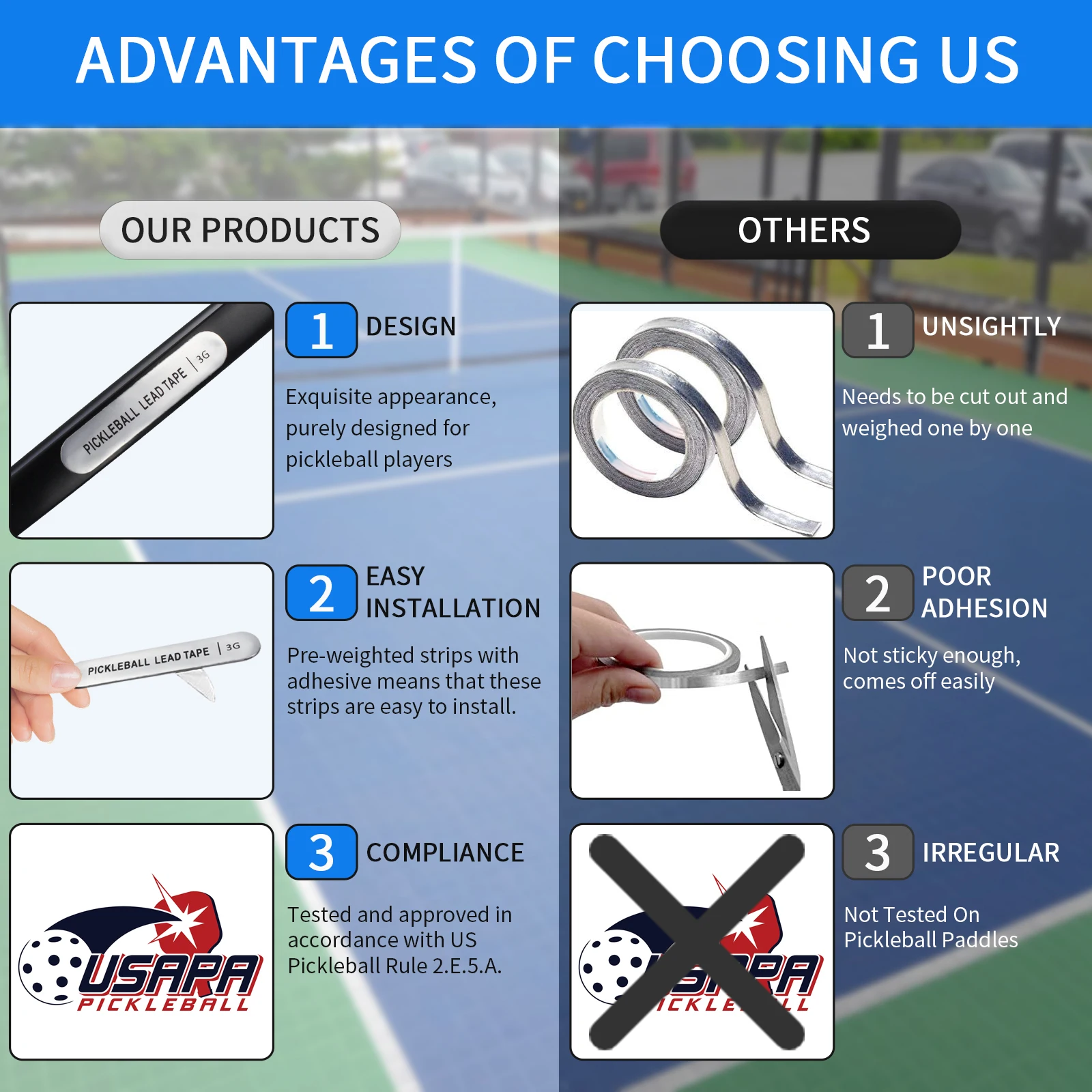 Pickleball Racket Lead Tape Weights Adhesive Lead Tape Add Weight For