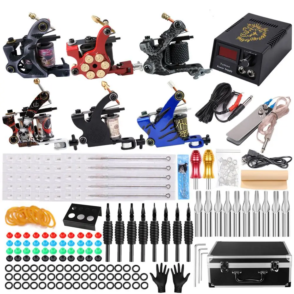 Tattoo Machine Kit CINRA Professional Tattoo Kit Tattoo Coils Machine Gun Kit  Tattoo Ink with Tattoo Power Supply Foot Pedal Needles for Lining Shading  Permanent Makeup Tattoo SuppIies  Amazonin Beauty
