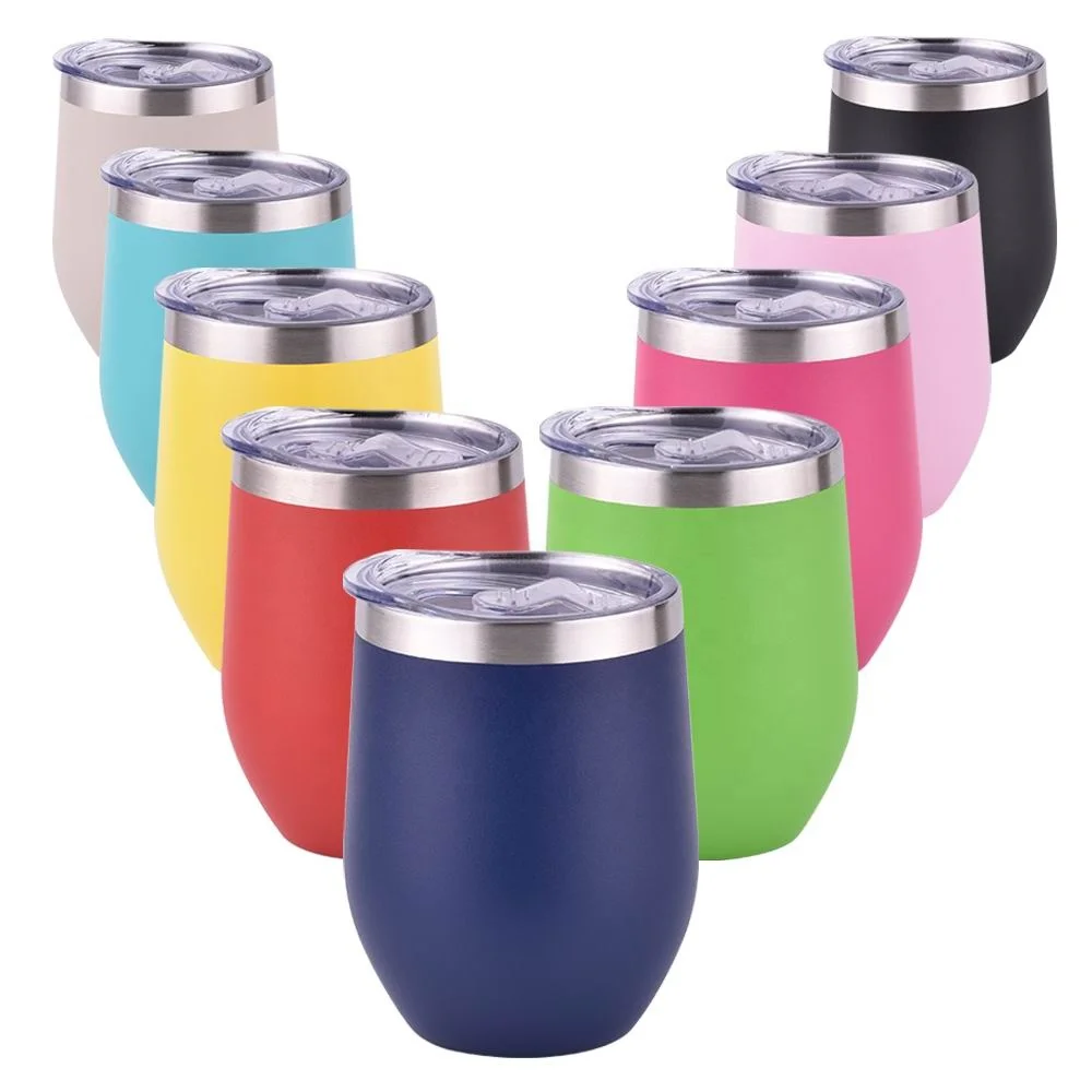 12 Oz Double Wall Stainless Steel Tumbler 350ml Vacuum Insulated Cup With Lid For Beer Wine Cocktails And Stemless Wine_voghion.com